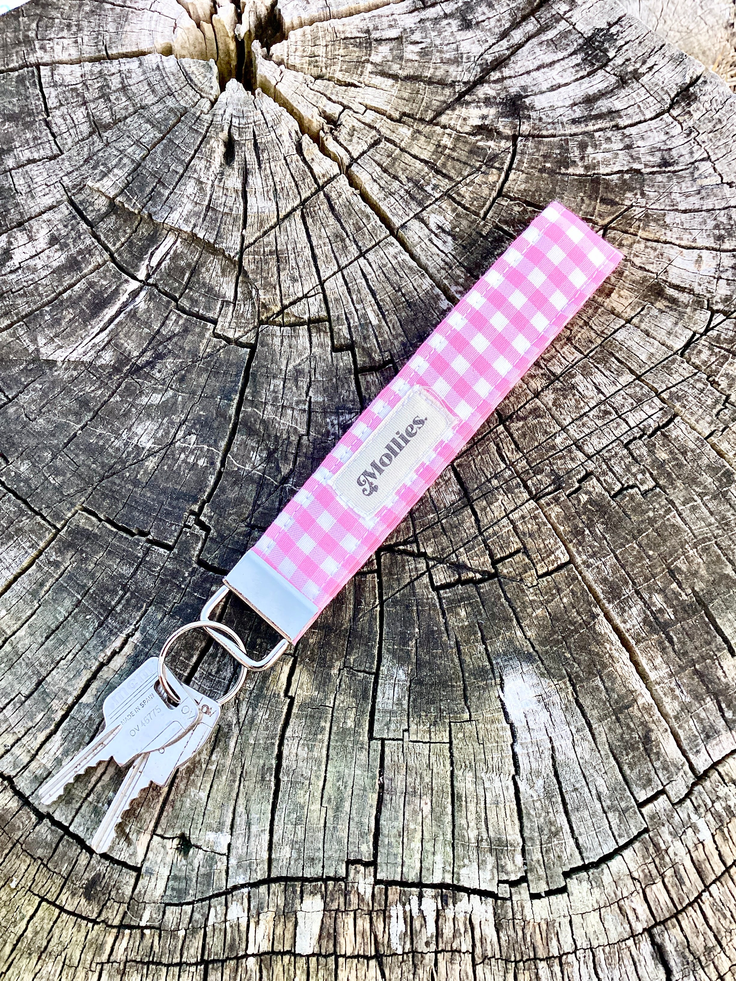 Llavero Vichy rosa