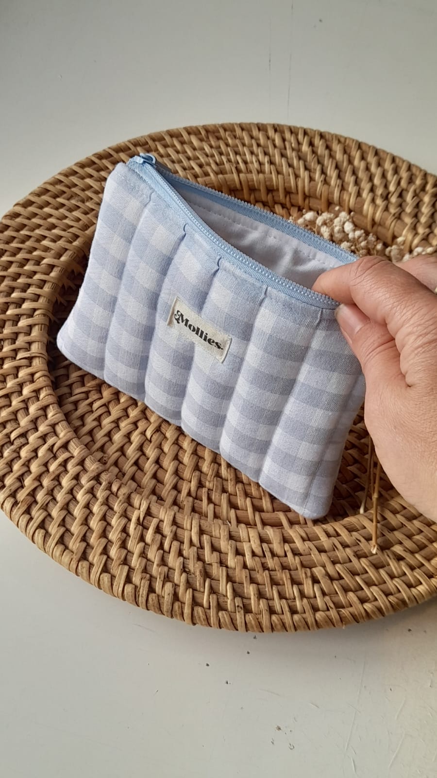 Carterita cuadros azules