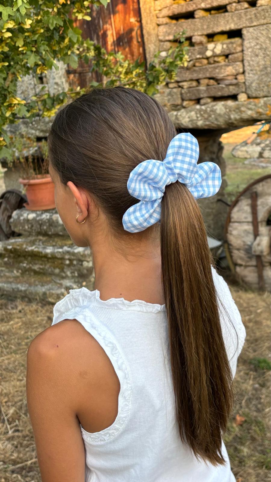 Coletero Flor Vichy Azul